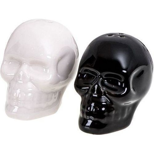 Poivrière Et Salière En Forme De Crânes Sel Poivre Tete De Mort * Matière : Céramique * Dimension Shaker : 6,5 X 4 X 5 Cm *