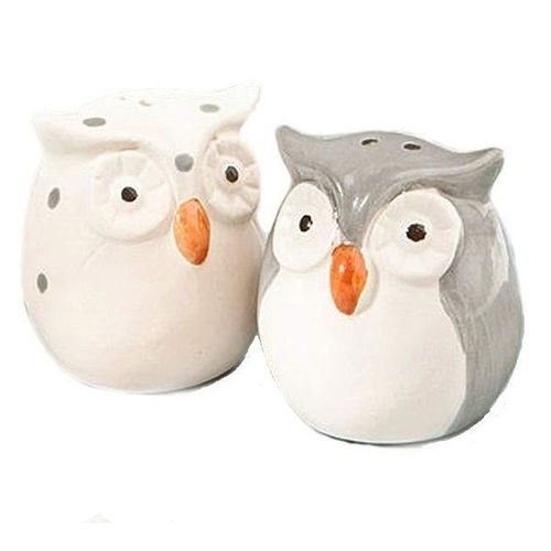 Duo Sel Poivre Chouettes Saliere Et Poivriere Hiboux