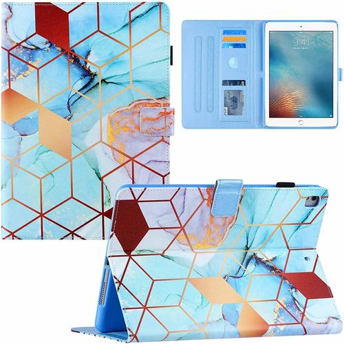 Beek Coque Pour Ipad 9.7/Ipad Air 2 (2014)/Ipad Air (2013) Pu Cuir Etui Tablette Housse De Protection Folio Stand Case Flip Portefeuille Cover Case,Poche,Veille/Réveil Automatique,Marbre D'épissure Wk-11973