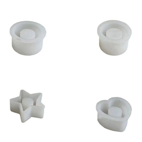 Moule En Silicone Pour Bougeoir 4pcs, Moule En Silicone Pour Bougeoir Bricolage Moule Pour Chandelier Rond Moule De Coulée F