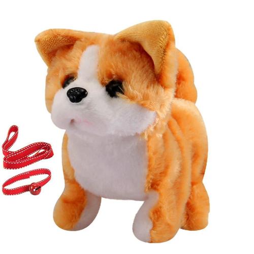 F Bébé Jouet Chien Qui Marche Aboiements Queue Remuant En Peluche Interactif Électronique Animaux Jouets Chiot Pour Filles