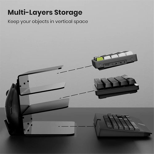 Keyboard Mouse Desktop Organizer Acrylic 3 Tier Stand Frame Shelf Keyboard Storage Tool for Room Ex