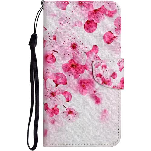 Beek Etui De Téléphone À Rabat En Cuir Synthétique Pour Samsung Galaxy S22 Ultra 5g,Pochette Housse Protection Portemonnaie Étanche Poussière,Coque Avec Peint Motif Fleurs Rouges Mk34908