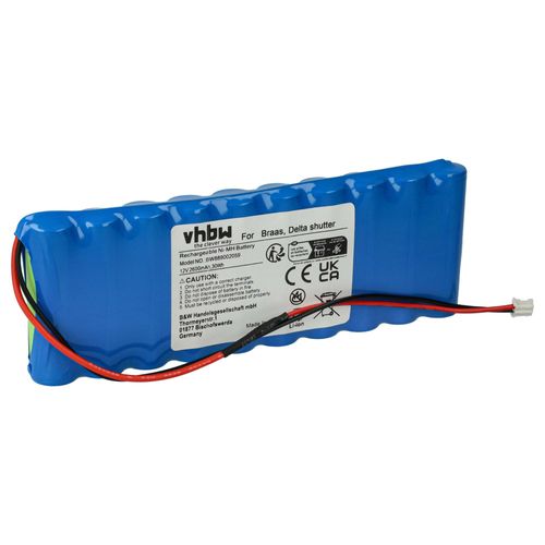 vhbw 1x Batterie compatible avec Delta motorisation de volet, porte, portail (2600mAh, 12V, NiMH)
