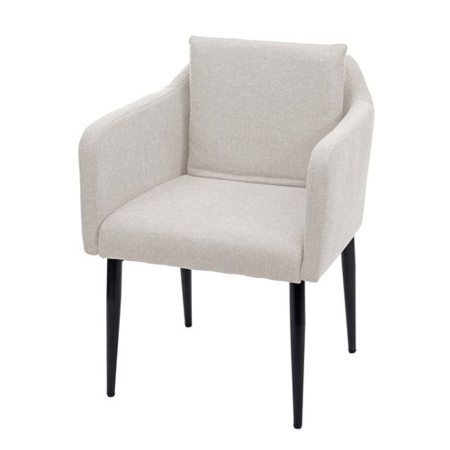 Chaise De Salle À Manger Hwc-H93, Chaise De Cuisine Chaise Longue   Tissu/Textile Crème-Beige