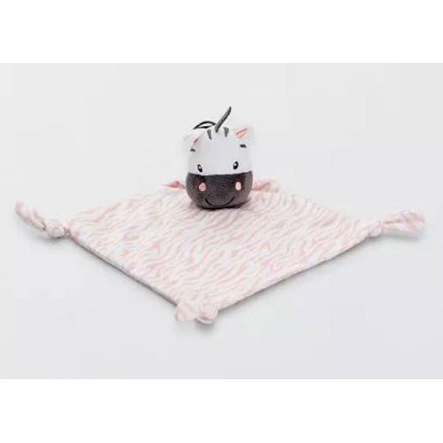 Doudou Zèbre Blanc Rose Kiabi Mouchoir Peluche Jouet Soft Toy Cuddle Baby Zebra