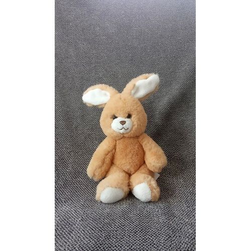 Peluche Lapin Orange Marron Beige Blanc - Gypsy - Doudou Lapinou Assis
