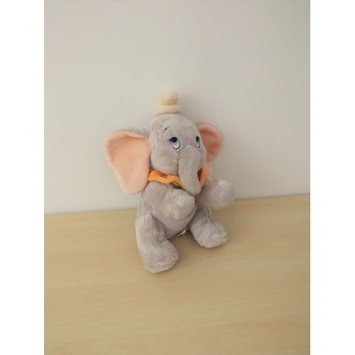 Doudou Peluche Éléphant Gris Col Orange Dumbo Disney