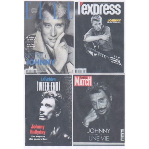 Paris Match + Le Parisien + Elle + L'express - 4 Magazines Commémorant Johnny Hallyday