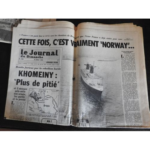 Journal Du Dimanche 1707 Du 19 Aout 1979 / Bateau France S'appelle Norway / Khomeiny