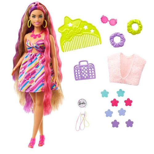 Totally Hair Barbie  Poupée Barbie Ultra Chevelure Plantureuse Avec 15 Accessoires
