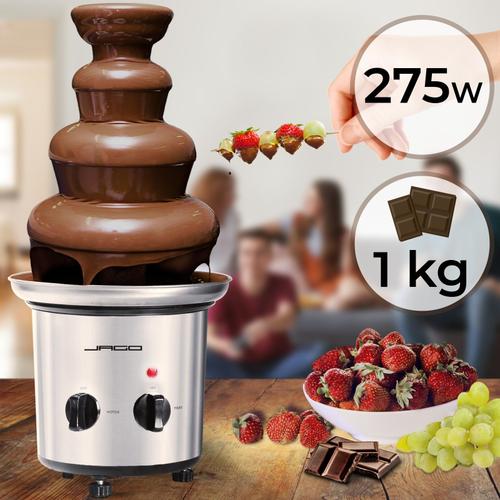 Fontaine à Chocolat - 275 W, 4 Étages, Capacité 1kg, Électrique, H39cm, Lavable dans le Lave-Vaisselles - Fondue au Chocolat, Fruits