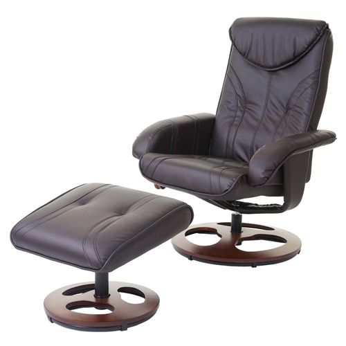 Fauteuil De Relaxation Tv Inclinable Rotatif Avec Repose-Pieds En Synthétique Marron 04_0001950