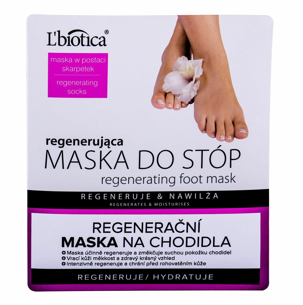 1pc L'biotica Masque Pour Les Pieds Régénérant, Masque Pour Les Pieds