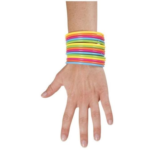 Lot De 15 Bracelets Fluos Multicolores - Ptit Clown - Accessoire Déguisement Adulte Mixte