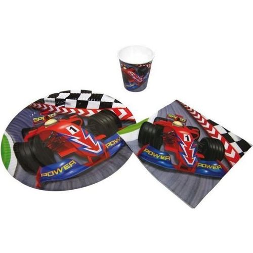 Assiette En Carton Voiture De Course - Lot De 6