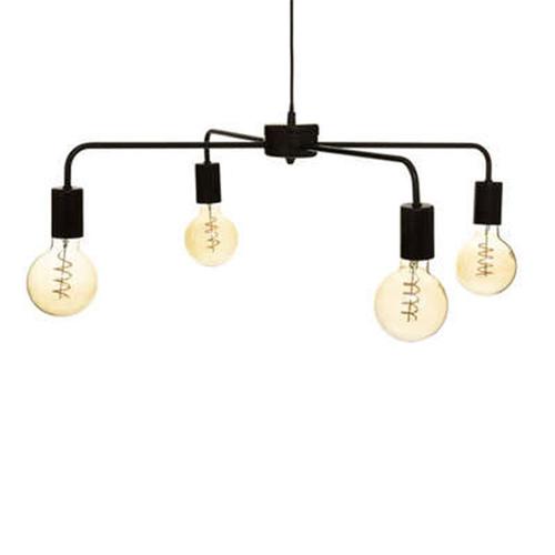 Lampe Suspension 4 Têtes "Keli" 69cm Noir