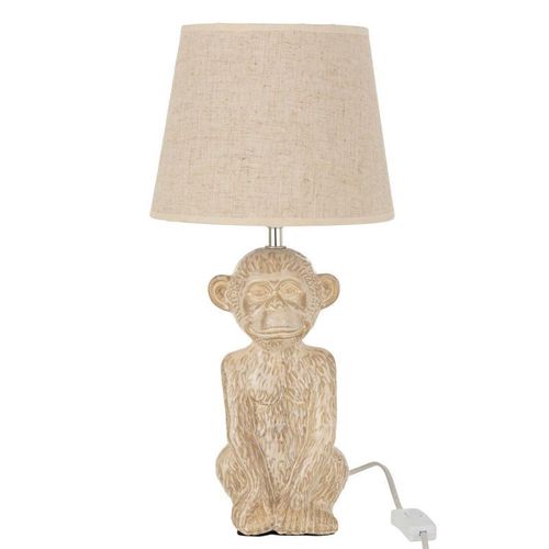 Paris Prix - Lampe À Poser Design "Singe Ciment" 46cm Beige