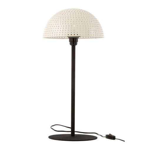 Paris Prix - Lampe À Poser "Champignon Brillant" 59cm Blanc