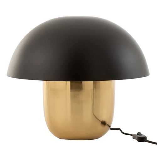 Paris Prix - Lampe À Poser "Champignon Métal" 50cm Noir & Or