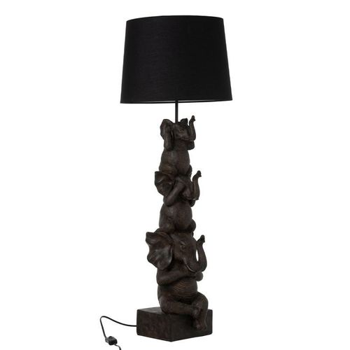 Paris Prix - Lampe À Poser Déco "3 Éléphants" 100cm Marron