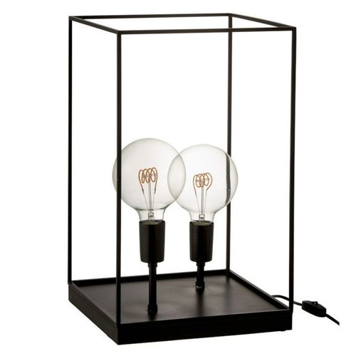Paris Prix - Lampe À Poser 'deux Ampoules' 51cm Noir
