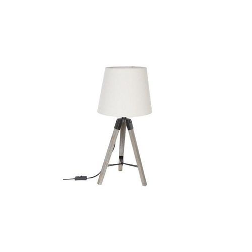 Lampe À Poser Trépied En Bois "Runo" 58cm Lin