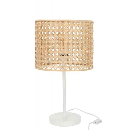Paris Prix - Lampe À Poser Design "Roma" 51cm Naturel & Blanc