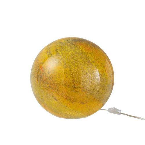 Paris Prix - Lampe À Poser Ronde "Dany" 29cm Jaune
