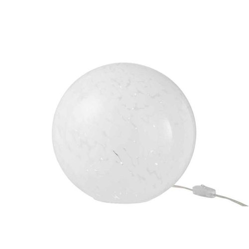 Paris Prix - Lampe À Poser Ronde "Dany" 29cm Blanc