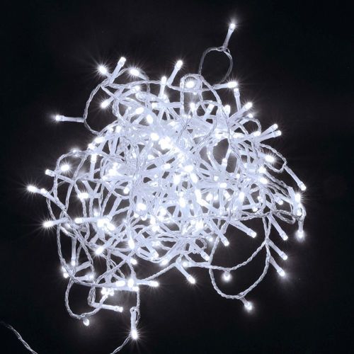 Guirlande Clignotante 180 Led Blanc - Timer 6h/18h - Ip44 Usage Extérieur Et Intérieur - Longueur Luminaire 9m