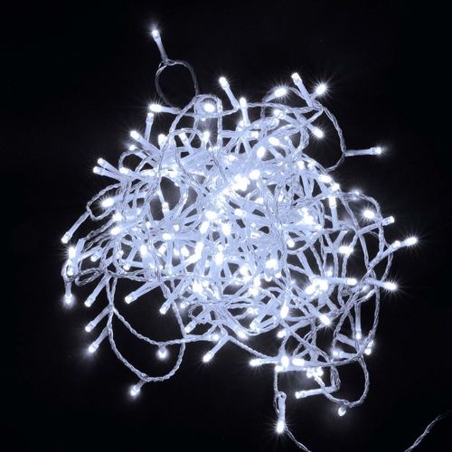 Guirlande Clignotante 240 Led Blancs - Timer 6h/18h - Ip44 Usage Extérieur Et Intérieur - Longueur Luminaire 12m