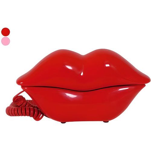 Téléphone filaire bouche sensuelle rouge fixe insolite marrant déco original.