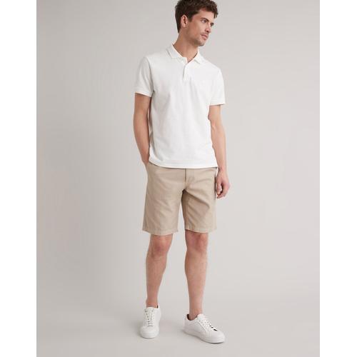 Bermuda En Coton & Lin Taille Élastiquée Beige