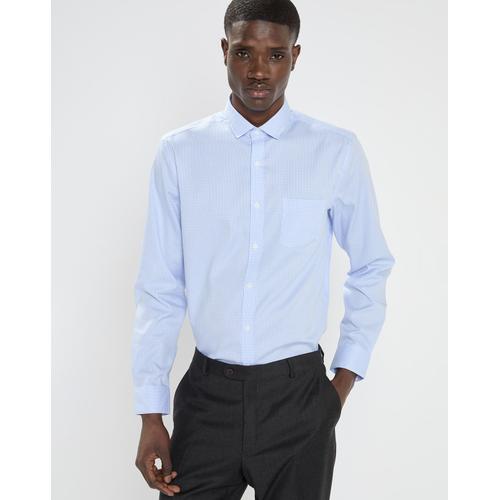 Chemise Regular Fit À Carreaux Sans Repassage Bleu Clair