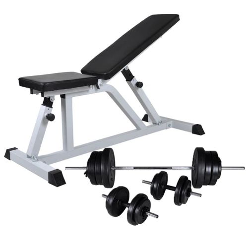 Banc D'entraînement Avec Jeu D'haltères 60,5 Kg Musculation Fitness Sport Helloshop26 02_0000052
