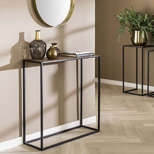 Console 75x25x75 Cm En Métal Bronze Antique - Nyjjo