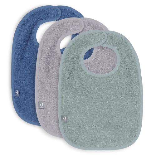 Lot De 3 Bavoirs Éponge Ash Green/Storm Grey/Jeans Blue - Jollein