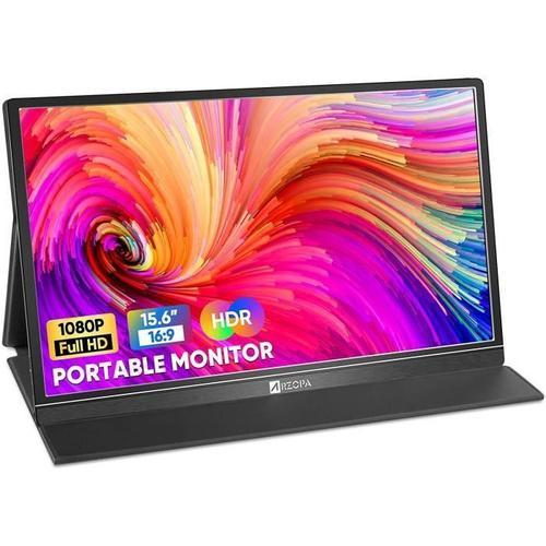 Ecran Portable, ARZOPA 15.6 Pouces, 1920x1080 FHD, Moniteur Portable IPS 100% SRGB avec HDMI/Type-C/USB-C, écran Portable de Jeu Eye