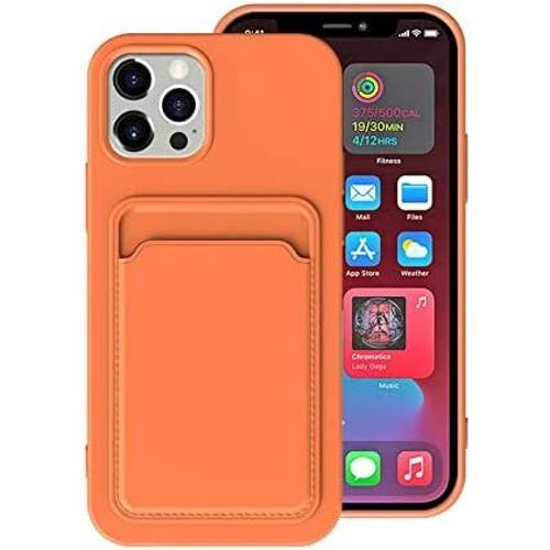 Beek Étui Portefeuille Pour Iphone 13 Étui Portefeuille Pour Iphone 13 Couverture Anti-Rayures Pc Carte Housse Wallet Case (Orange)