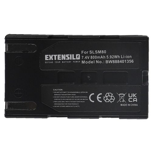 EXTENSILO Batterie compatible avec Samsung VP-D362, VP-D364W, VP-D371, VP-D371W, VP-D451, VP-D453, VP-D453i caméra vidéo caméscope (800mAh, 7,4V, Li-