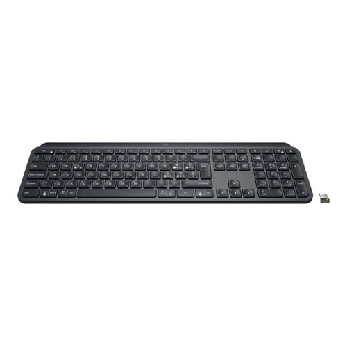 Logitech MX Keys - Clavier - rétroéclairé - Bluetooth, 2.4 GHz - QWERTY - Suisse - graphite