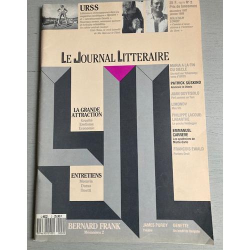 Le Journal Littéraire N° 2 : Moravia/Duras/Onetti.  (1987-162 P-Quelques Traces D’Humidité Bords Inférieurs) (Inclus Cahier Central Pages 67 À 98 : Reproduction Du Magazine Ogoniok-Urss)