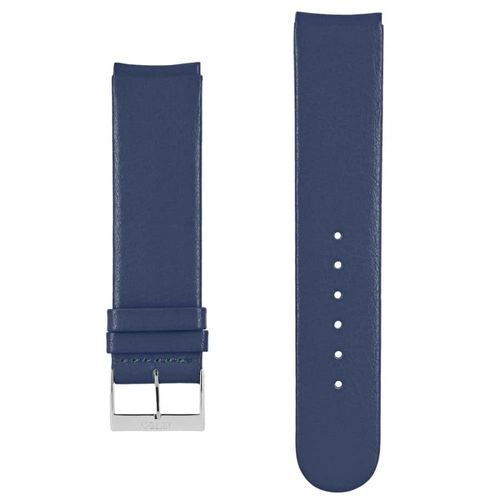 Bracelet Plat Pour Montre Akteo 20 Mm Cuir Bleu Foncé