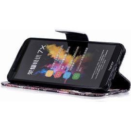 Série Affaires Bleu Laybomo Huawei Honor 7X Etui Housse PU Cuir Pochette Portefeuille Aimant Protecteur Flip Cover Doux TPU Silicone Coque pour Huawei Honor 7X avec Slot pour Carte 