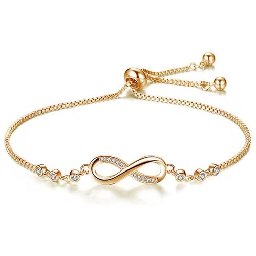 Cosie Lily Infini Bracelet Femme Argent Sterling 925, Infini C?ur Bracelet Avec Cubic Zirconia Bracelet Réglable Pour Cadeau D'anniversaire, Cadeau Fête Des Mères Bijoux.
