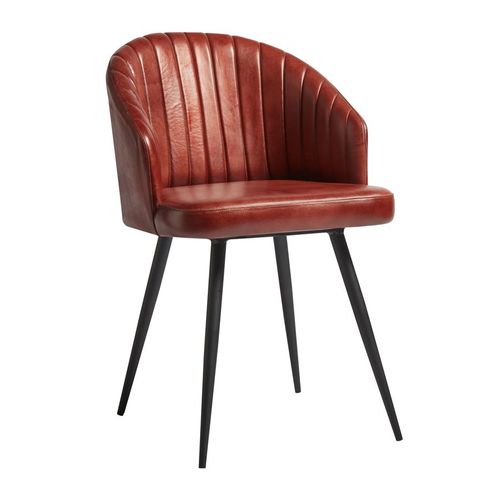 Chaise De Baignoire Queens - Cuir - Rouge Vintage