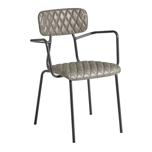 Tara Fauteuil - Diamant Cousu - Argent Vintage.