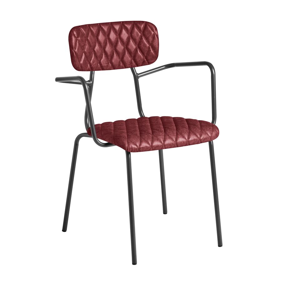 Tara Fauteuil - Diamant Cousu - Rouge Vintage.