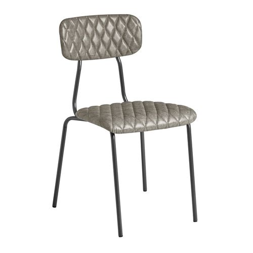 Chaise Latéral Tara - Diamond Cousue - Argent Vintage.